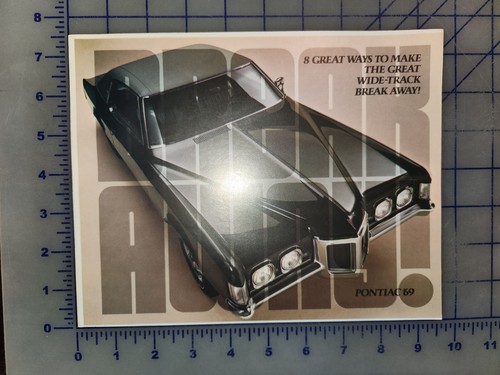 1969 Pontiac Brochure Folder Wide Track Original Firebird GTO