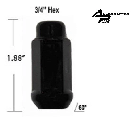 20 шт., 2012–2018 DODGE RAM 1500, ЧЕРНЫЕ НЕОРИГИНАЛЬНЫЕ ЗАЖИМНЫЕ ГАЙКИ ДЛЯ КОЛЕС 14x1,5 No 1909LBK - Изображение 2 из 2