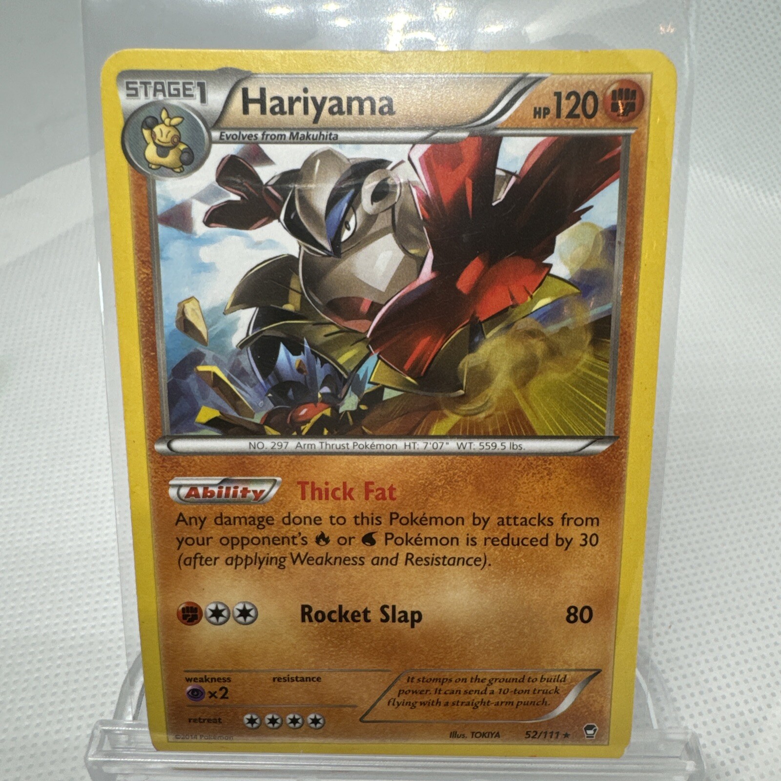 Hariyama 52/111 Rare Pokemon TCG Card Furious Fists NM