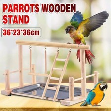 Parrots Wooden Stand Bird Play Activity Center Playground Ladder Perch Gym AU