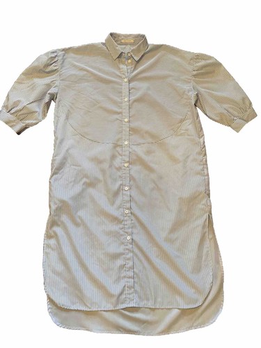 Women’s Ellison Midi Pinstripe Shirt Dress Pockets L Preppy Modern - Picture 4 of 16