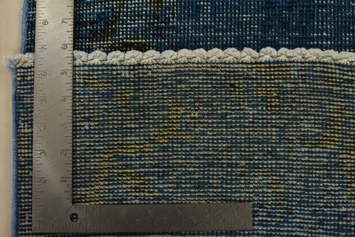 Vintage Overdyed Runner 2’5” x 10’8” Blue Wool Hand-Knotted Oriental Rug - Picture 11 of 11