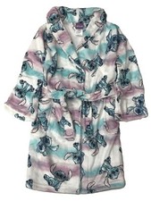 Disney Lilo  Stitch Girls Soft White Rainbow Robe House Coat Pajama