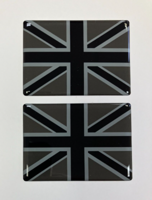 Black Grey Flag Decal 2 X Union Jack Flag Stickers - Black & Two-Tone ...