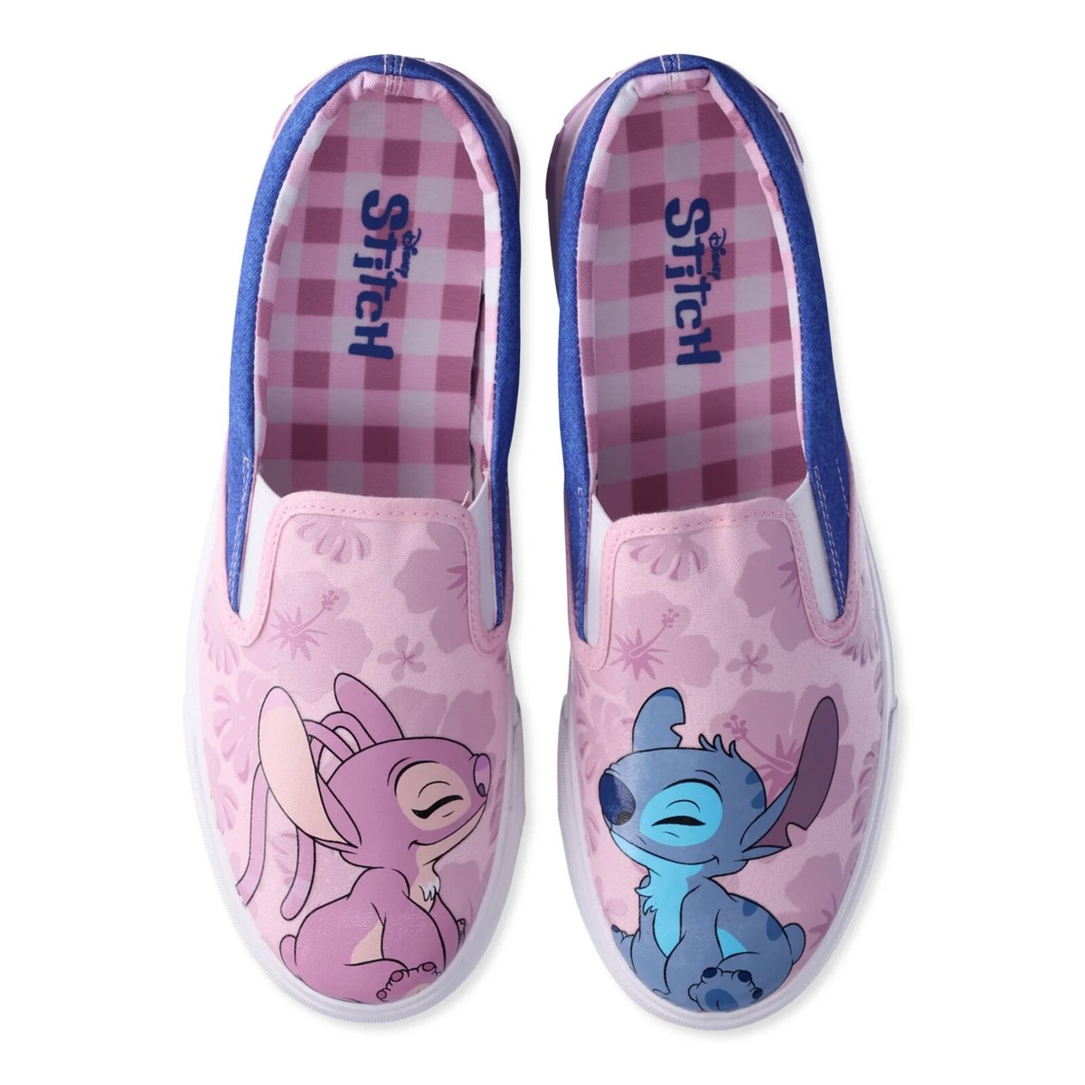 Disney Women's sz 9.5 Stitch & Angel Lilac Low Top Slip On