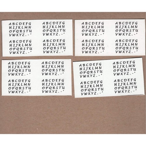 Lucida Handwriting Font Letters 464 pcs (4 cards) 3/16 Inch Black Fused Glass De - Picture 2 of 2