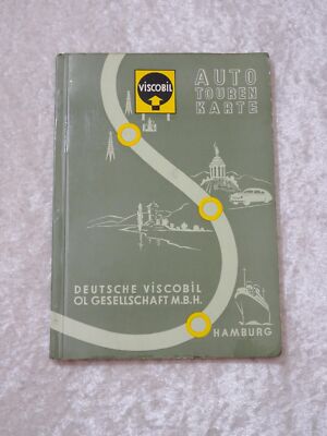 Deutsche Viscobil Öl Gesellschaft Auto Tourenkarte Vintage 1953 Reklame Werbung