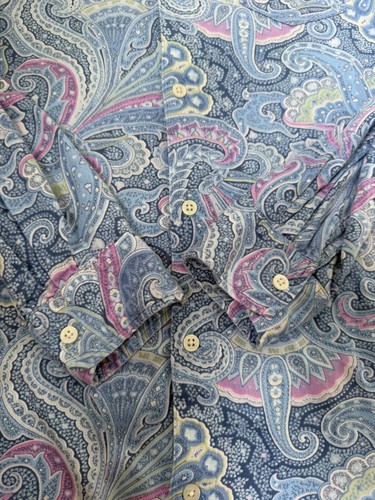 LAUREN RALPH LAUREN WOMENS NIGHTGOWN SLEEP SHIRT PAISLEY BUTTON UP LOGO Sz.XS - Picture 6 of 13