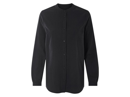 esmara® Damen Bluse, mit abgerundetem Saum (schwarz, 44) - B-Ware neuwertig