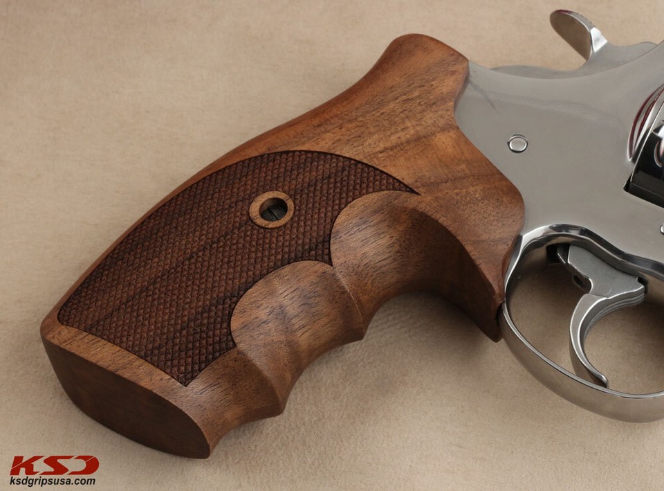 KSD Walnut Wood Grips For Colt 1903 Pocket Hammerless - Dragon Skin Laser Engraved, Customizable Handgun Grips