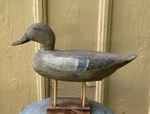 ANTIQUE  Duck Decoy Carved Painted Wood HOLLOW body NO RESERVE Vintage  Midwest