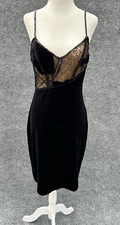 RITMO La Perla 90s Velour Lace Sequin Detailed Slip Dress Flaw