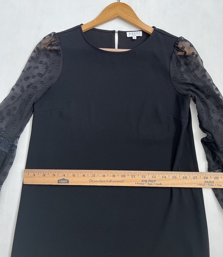 CLAUDIE PIERLOT Paris Black Long Sleeve Mesh Pencil Evening Dress Size 36 Party - Picture 6 of 19