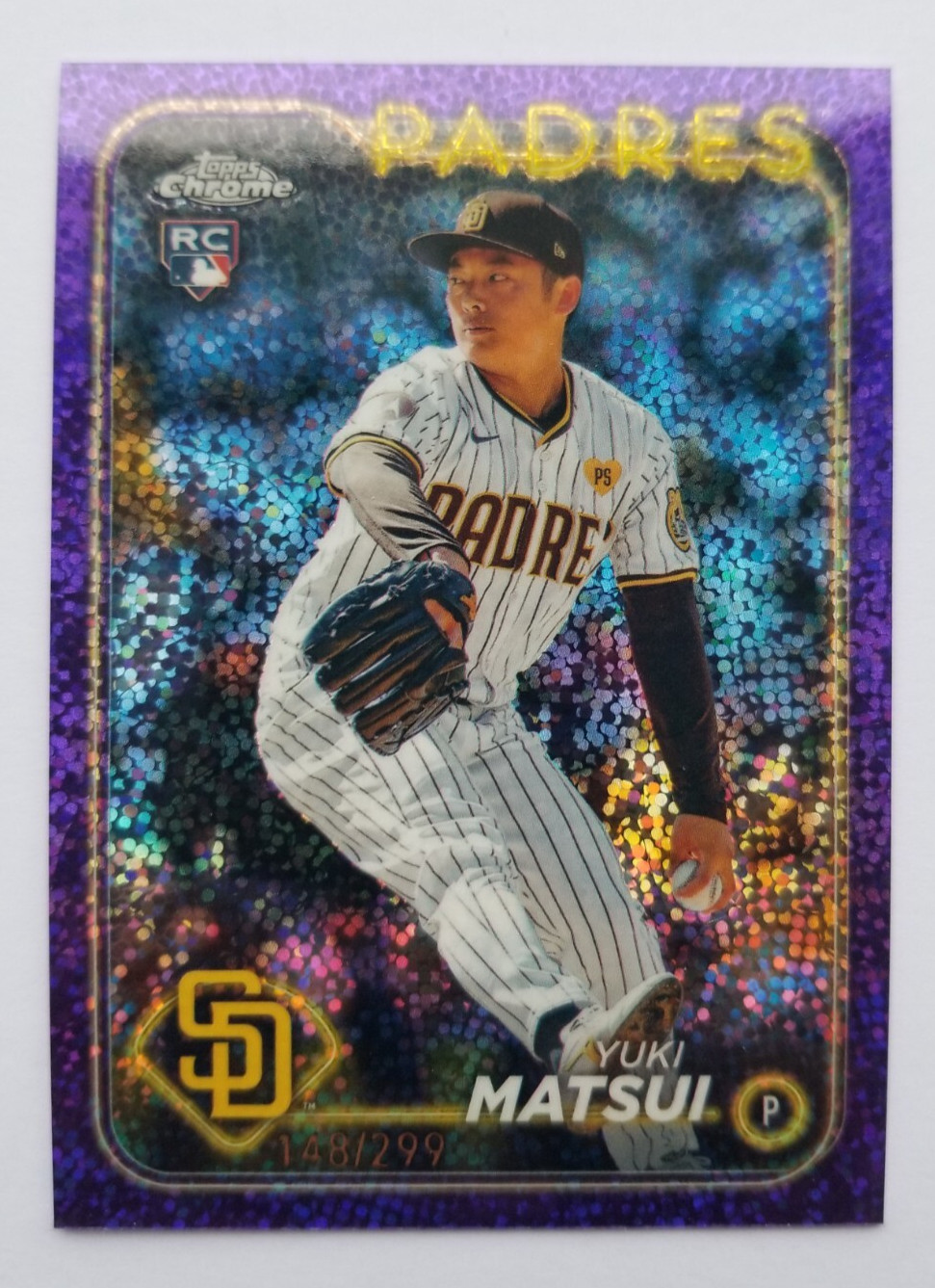 2024 Topps Chrome Purple Speckle Refractor /299 Yuki Matsui #116 Rookie RC