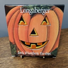 2000 Longaberger Halloween Jack O'Lantern Tie-On Set - Mint in the Box! NEW
