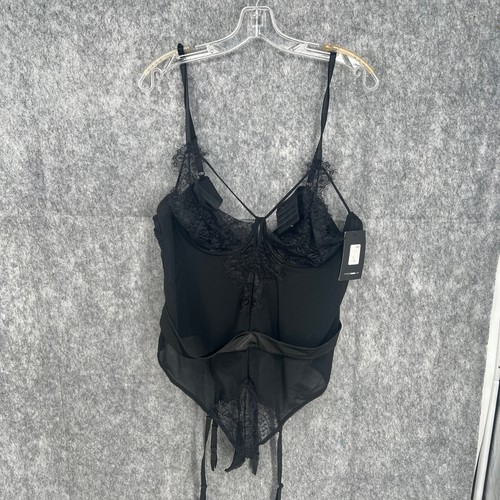 Fashion Nova Women Adjust Strap Sleeve Polyamide Blend Hooked Lingerie Black 2X - Picture 2 of 13