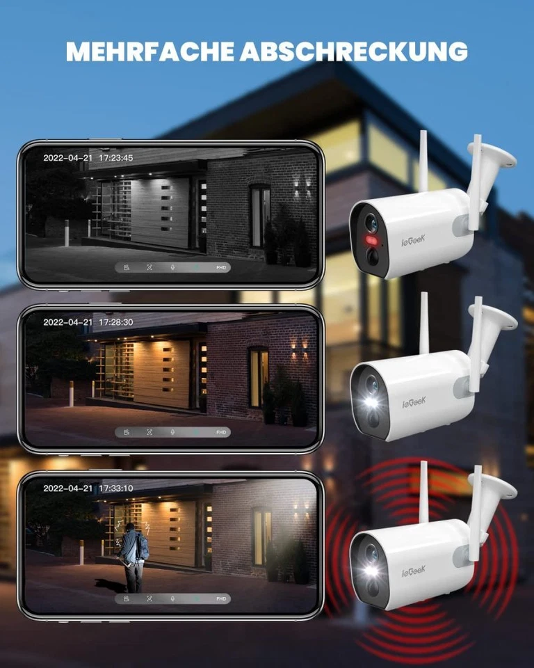 2K3MP ieGeek Battery Security Camera Outdoor Wireless WiFi Camera with 2-Way Audio - Image 2 of 4