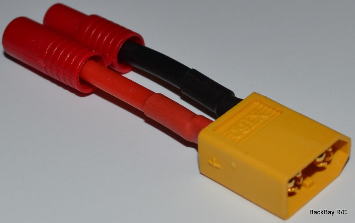No-Wire Adapter: Super Tigre Female 3.5mm Bullets To Male XT60 Connector For RC Cars, Boats, Planes