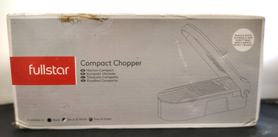 New! Fullstar Compact 6-in-1 Pro Chopper & Mandoline Slicer in Black & White