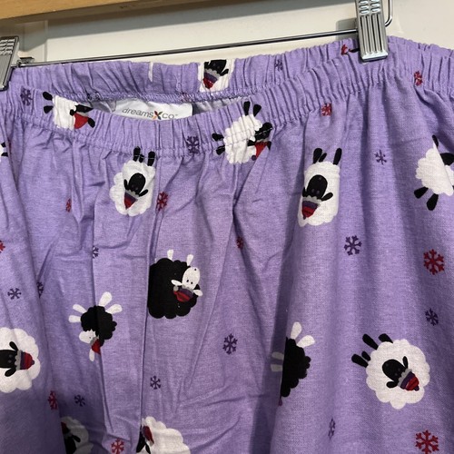 Dreams & Co Purple 2 Piece Pajama Set Cotton Sheep Print Size 2X 26/28 - Picture 8 of 14