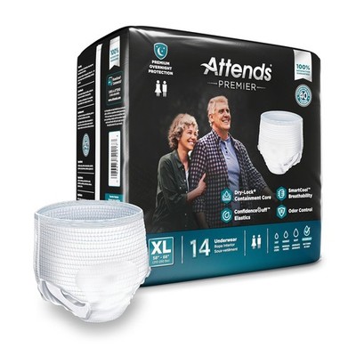 Attends  Premier Underwear, Heavy Absorbency, X-Large, 58   68 Inch Waist/Hip