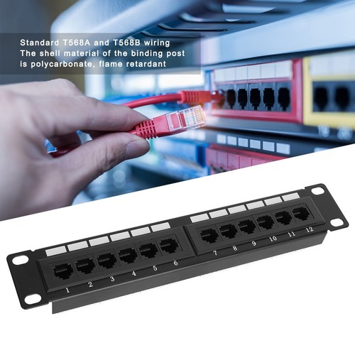 UTP 12Port Kabel Rack CAT6 RJ45 Ethernet Netzwerk Daten Patch Panel Ohne Halter❀ - Afbeelding 7 van 11