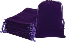 HRX Package 20Pcs Velvet Bags, 5X7 Inch Purple Cloth Gift Pouches Drawstring Bag
