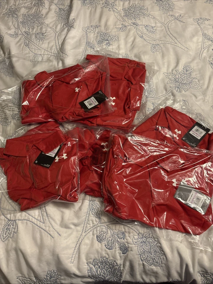 Under Armour рубашка-поло ребенка ясельного возраста мальчика 6 красный логотип коротким рукавом спортивный воротник - Изображение 4 из 4