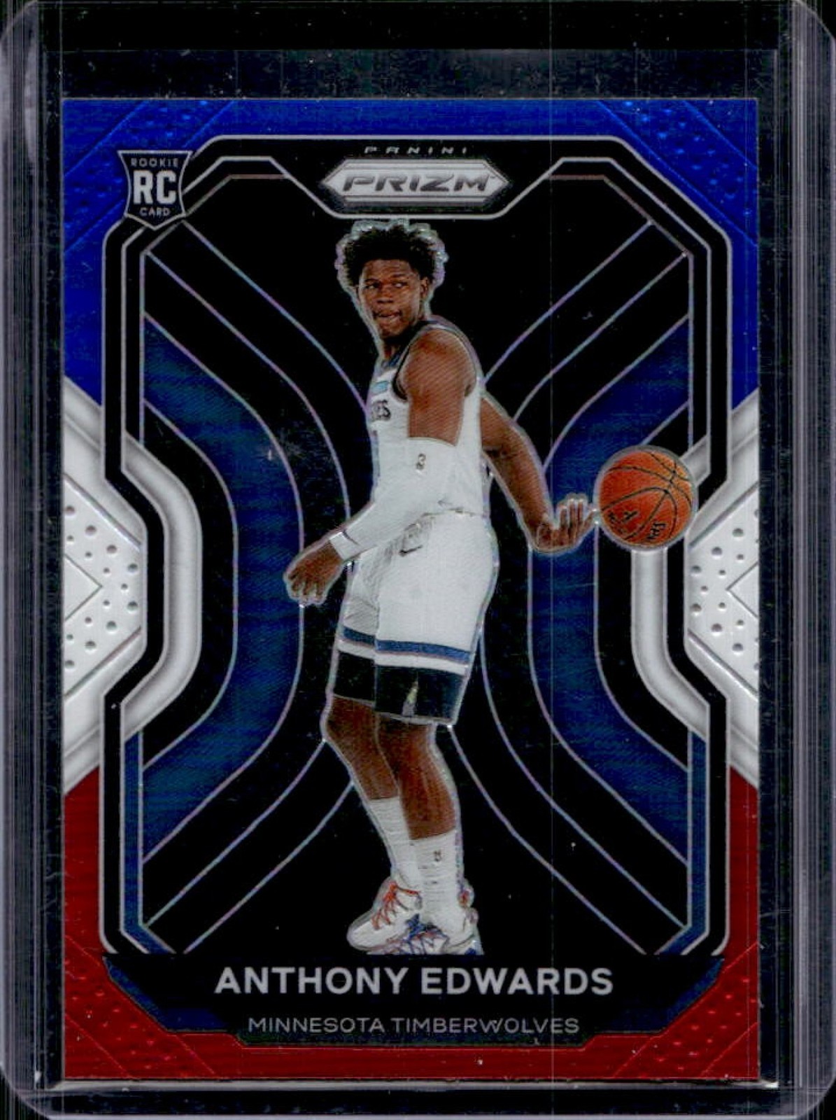 2020-21 Panini Prizm Anthony Edwards RC Red, White and Blue Prizm Rookie #258