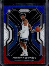 2020-21 Panini Prizm Anthony Edwards RC Red, White and Blue Prizm Rookie #258