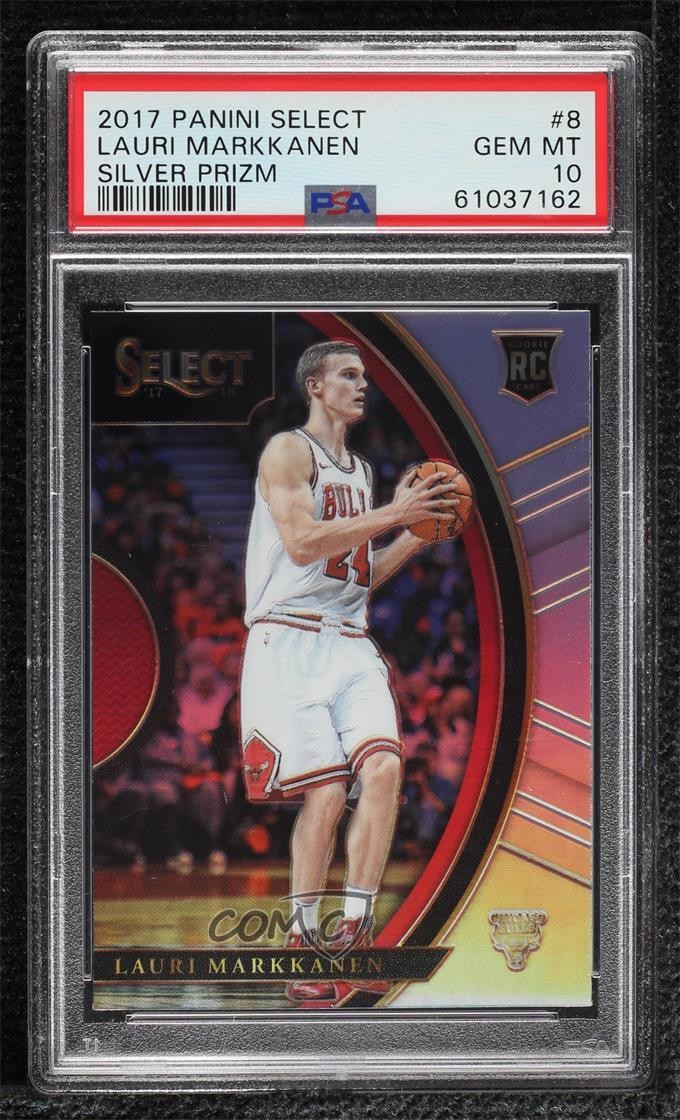 2017 Panini Select Concourse Silver Prizm Lauri Markkanen #8 PSA 10 GEM MT 5w7