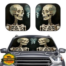 GENANY Skull Sun Shade 28x31" SUV Truck Windshield UV Protector