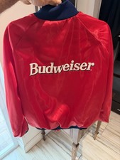 Vintage 80's Budweiser Satin Jacket King of Beers USA Size L  .