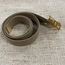 USMC Khaki Web Combat Utility Uniform Gold Toned Buckle Tip 40.75 Belt