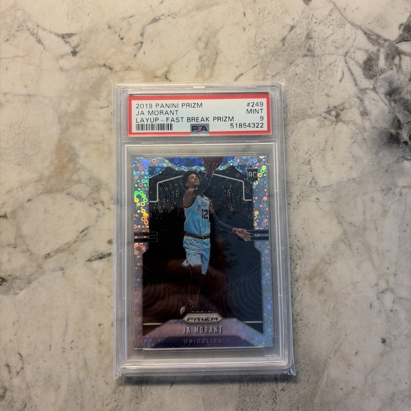 2019-20 Panini Prizm Rookie Variation Ja Morant #249 Fast Break Prizm LayUp (RC)