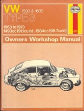 VW 1500,1600,TYPE 3,FASTBACK,SALOON,VARIANT,HAYNES WORKSHOP MANUAL 1963-1973