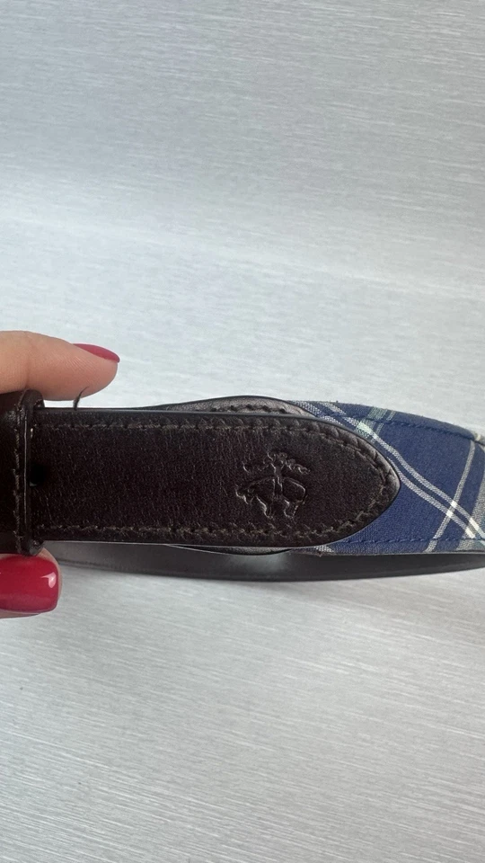 Brooks Brothers Women’s Belt Size L 100% Cotton Genuine Leather - Image 2 of 4