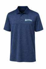 Majestic Seattle Mariners Cool Base Polo Shirt Mens Baseball Tee Blue 2XL