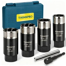 Locking Lug Nut Removal Tool-6 Pieces Deep Lug Nut Extractor Set,Stripped Lug...