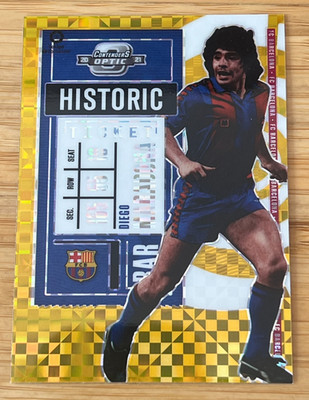 2020-21 Diego Maradona Panini Historic Ticket Gold Power FC Barcelona SSP