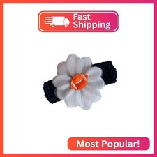 Funny Girl Designs Baby Embroidered Felt Football Flower Headband Navy Band/Ora