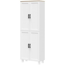HOMCOM Modern Kitchen Cupboard Storage Cabinet with 6 Shelves, White