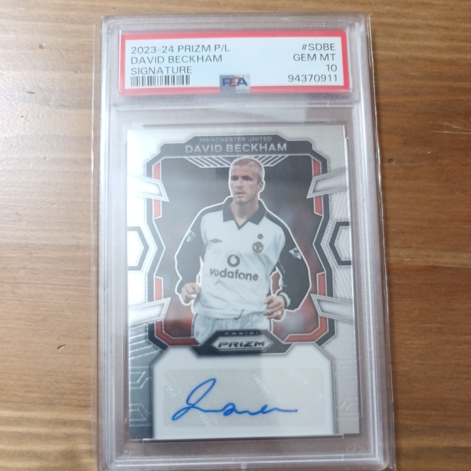 2023-24 PANINI PRIZM PREMIER LEAGUE SIGNATURES DAVID BECKHAM PSA 10 DNA AUTO 10 view 1