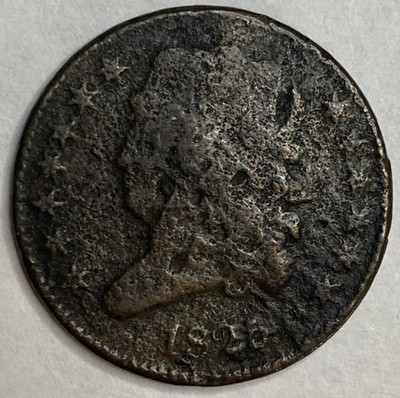 1825 Classic Head Half Cent Fine Details Environmental Damage #HC19