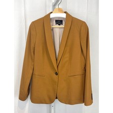 J.CREW Parke Blazer in Wool Flannel J5627 One Button Camel Tan Brown Size 6