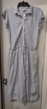 Gap Womens Size Large Tall Blue And White Stripe Midi Dress NWT