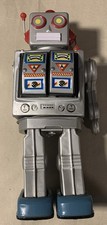 Vintage Rare Old Tin Toy Space Robot Star Strider Battery Operated 1980s