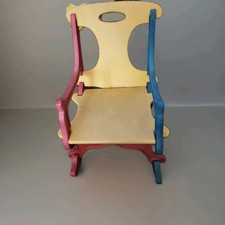 1980s Osh Kosh B'gosh Dziecięce Plastikowe puzzle Krzesło bujane Czerwony Niebieski Żółty