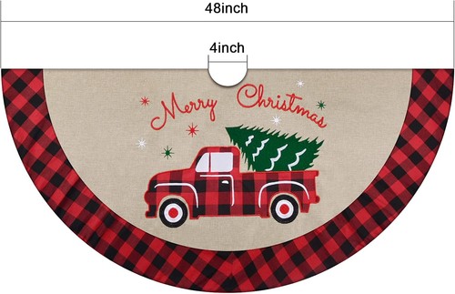 New Christmas Tree Skirt Felt Apron Stands Base Cover Floor Mat Xmas Home Decor - Picture 2 of 12