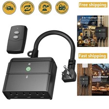 Remote Control Wireless Light Switch – 3-Outlet Power for Indoors & Outdoors